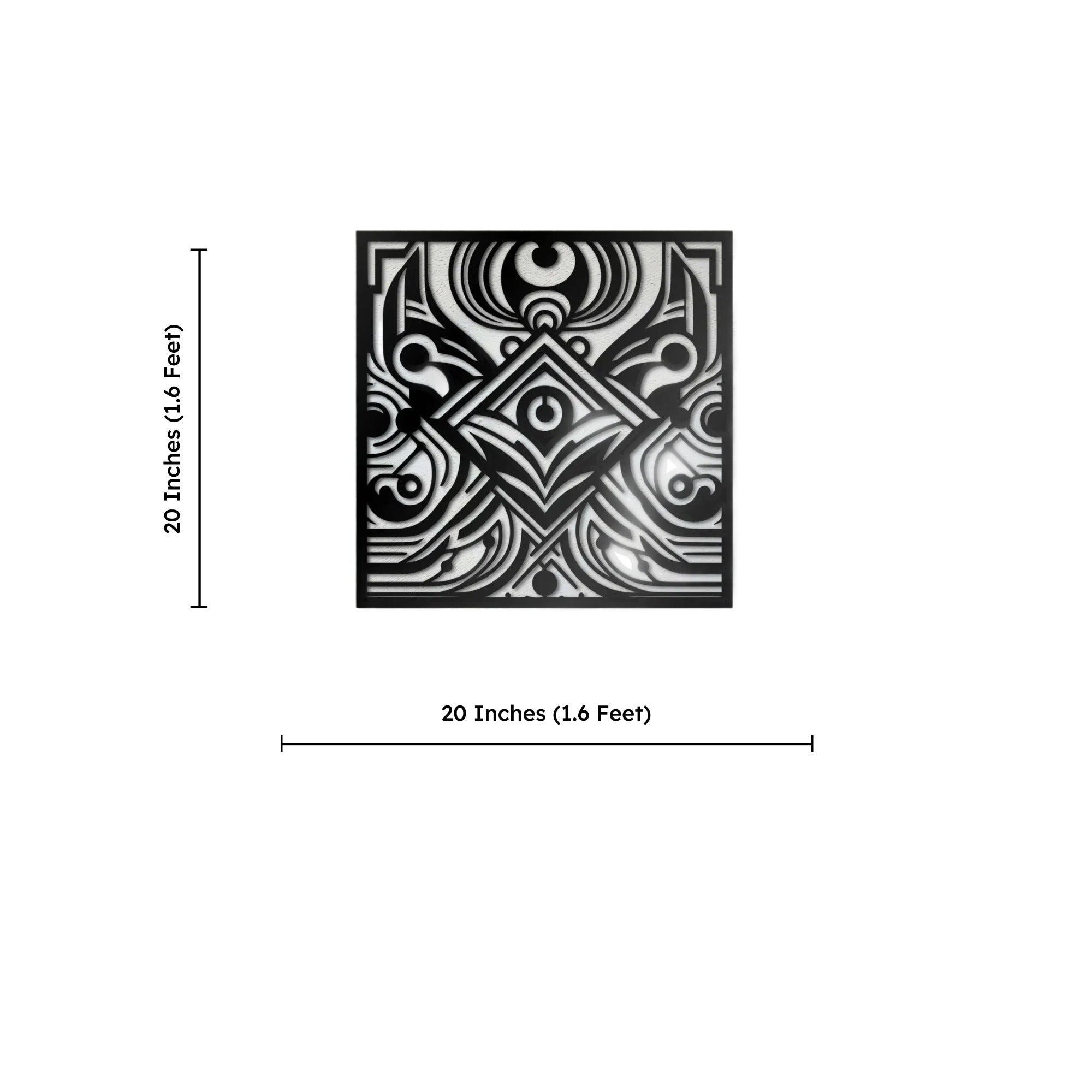Elegant Abstract Design Square Metal Art Wall Decor