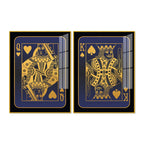Golden Card of King and Queen Acrylic Floating Wall Painting Set of 2