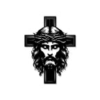 Jesus with Cross Metal Art Christian Spiritual Wall Decor