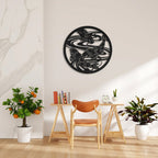 Koi Pond Harmony Design Metal Wall Art Decor