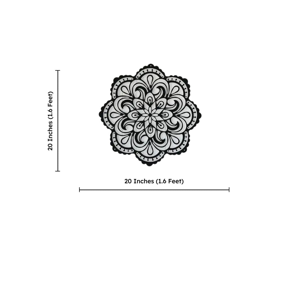 Mandala Pattern Floral Design Metal Art Wall Decor
