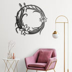 Metal Round Flower Design Wall Metal Art Decor