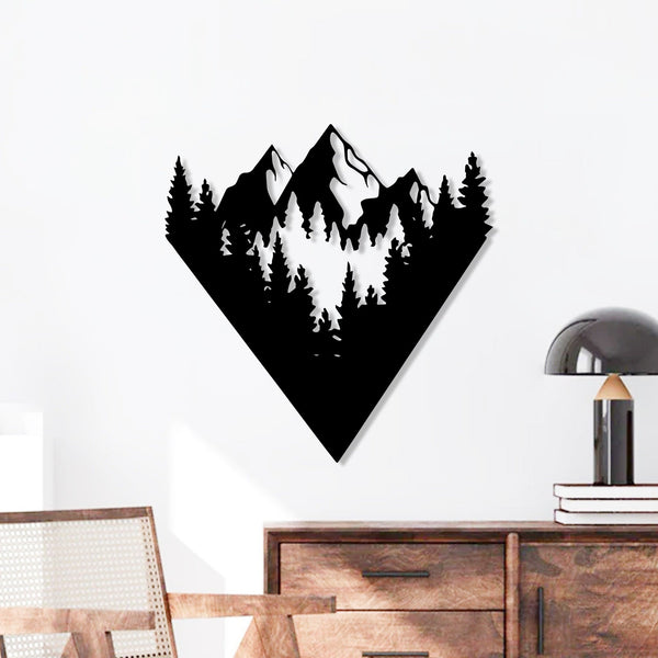 Modern Design Mountain View Metal Art Wall Decor