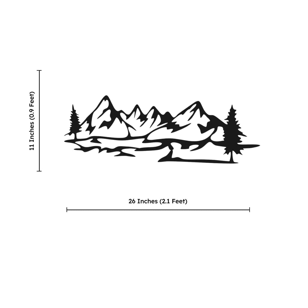 Mountain With Pine Trees Scenery Metal Art Wall Decor