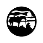 Silhouettes of Man & Horse Metal Art Wall Decor