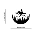 Snowmobile Mountain Rider Metal Art Wall Decor