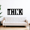 Think Text Rectangle Shape Metal Art Wall Decor