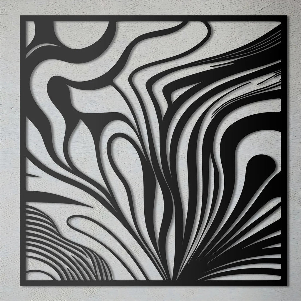 Tiger Stripes Abstract Square Metal Art Wall Decor