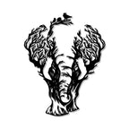 Tree Branch Elephant Design Metal Art Wall Decor