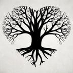 Tree of Life Heart Shape Design Metal Wall Art Decor