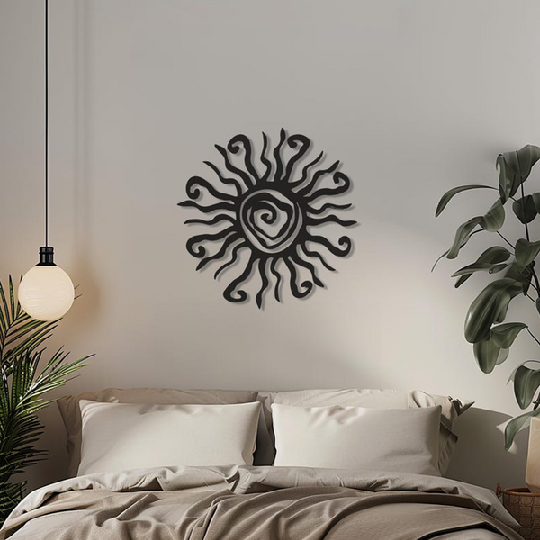 Unique Wacky Sun Design Wall Metal Art Decor