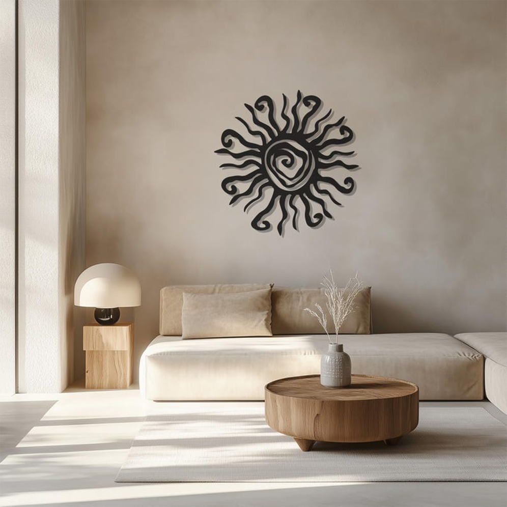 Unique Wacky Sun Design Wall Metal Art Decor