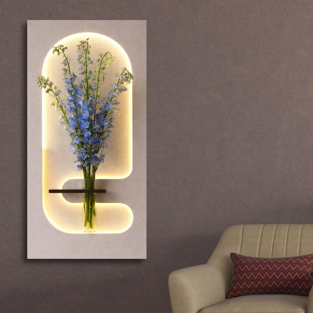 Elegant LED Wall Panel with Floral Holder
