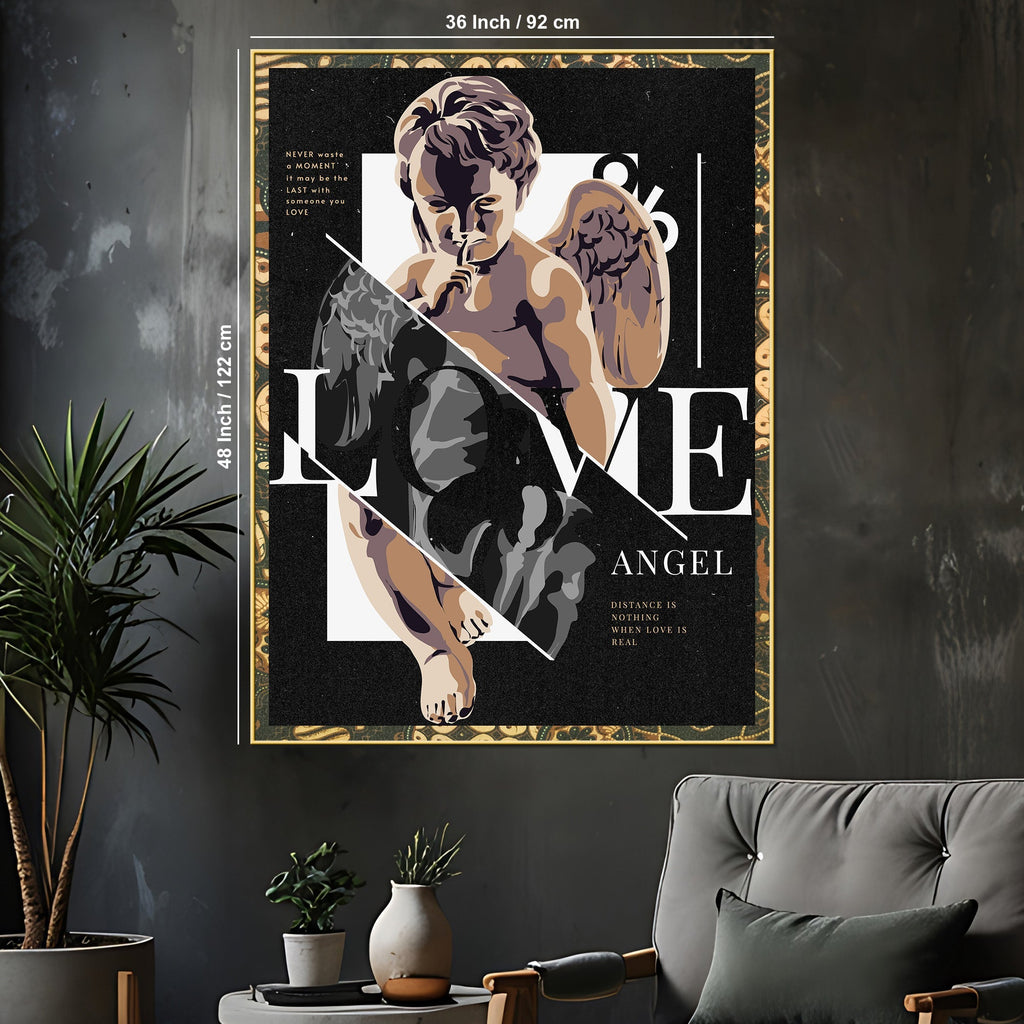 Guardian of Love Classic Cherub Design Cotton Canvas Wall Painting