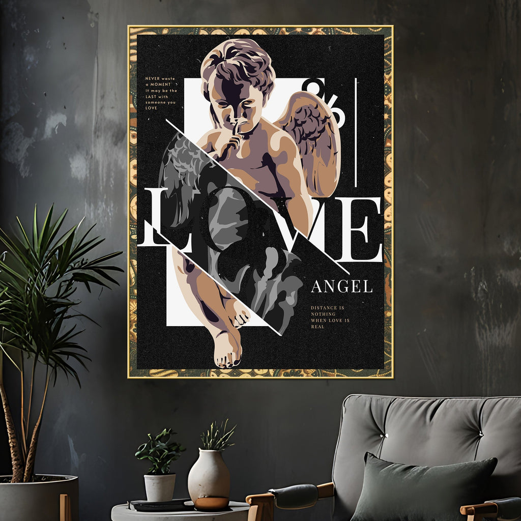 Guardian of Love Classic Cherub Design Cotton Canvas Wall Painting