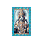 Hindu Deity Vishnu Floral Border Vertical Wall Painting