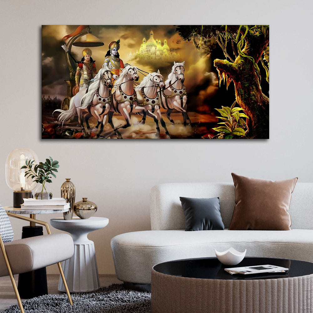 Krishna Arjun Wall Painting