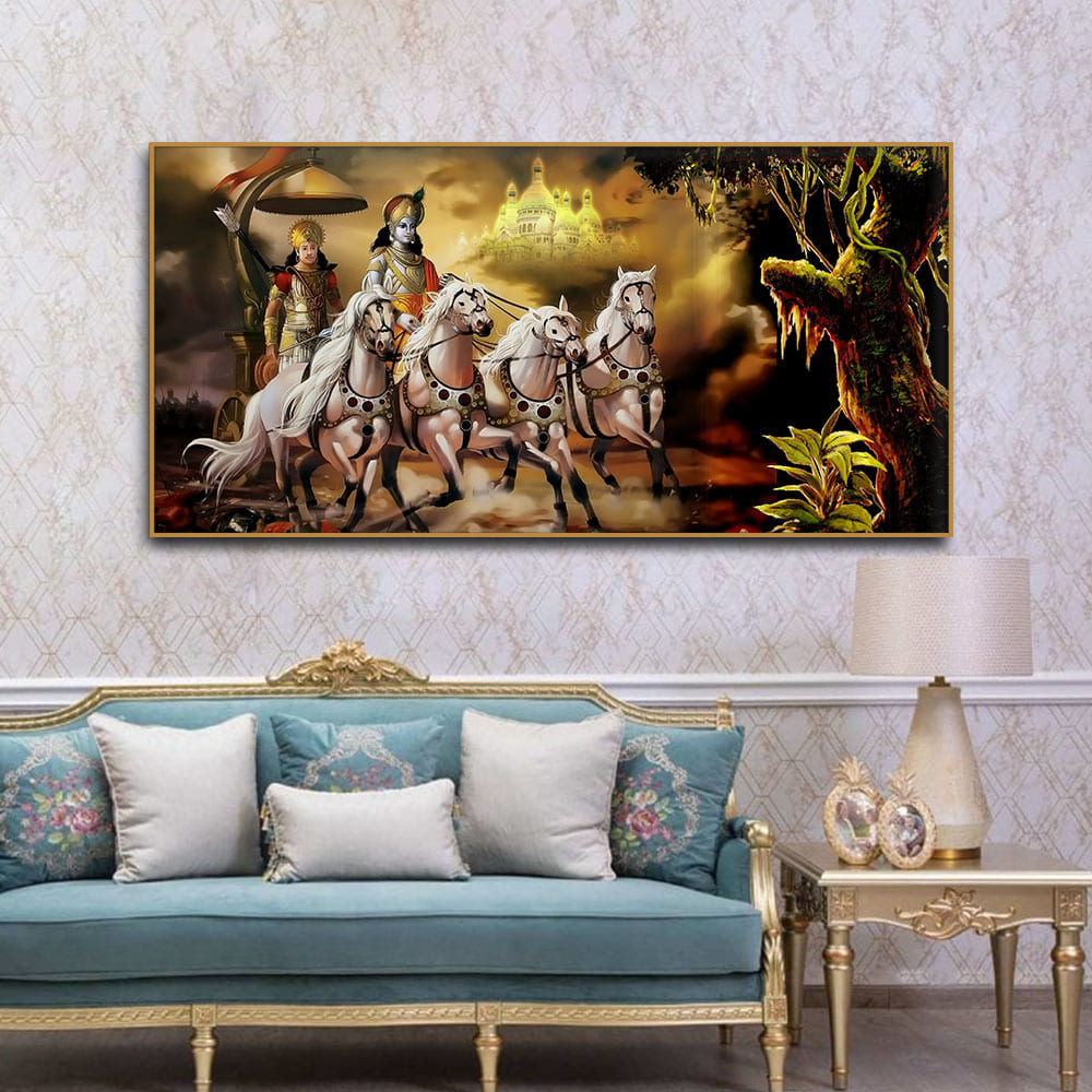 krishna arjun wall art