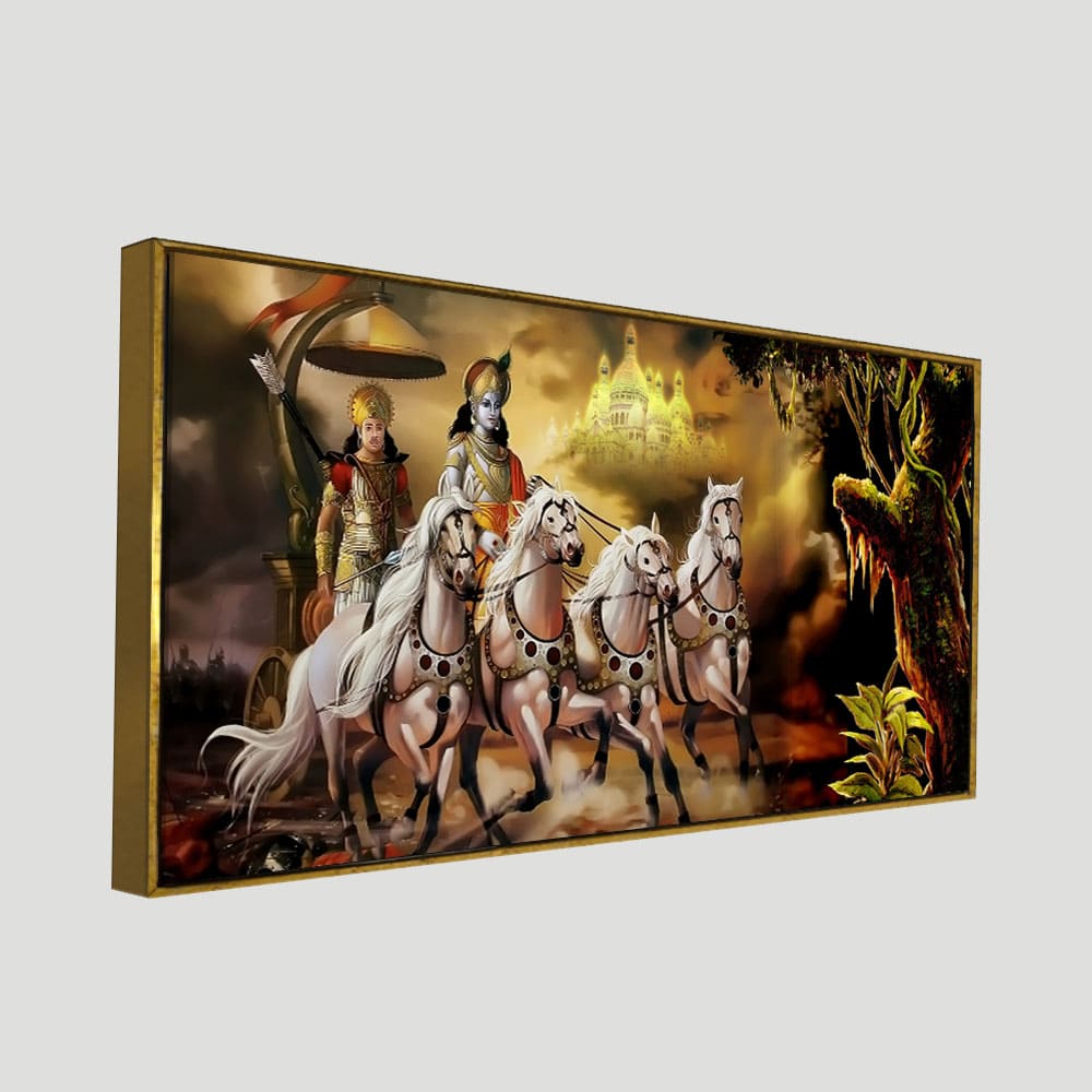 Premium Krishna Arjun Art