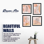 Minimalist Line Art Tree Leaf  Wall Frame Set of Four
