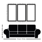Modern Colorful Artistic Art Wooden Wall Frame Set of Three