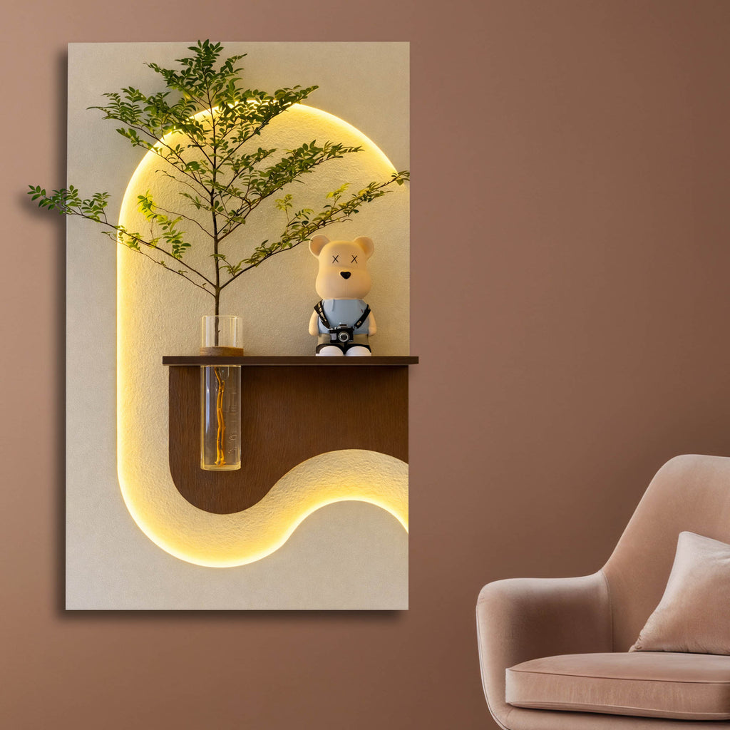 Modern LED Accent Wall Décor with vase