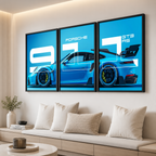 Big Porsche Car  Wall Art Paintings for Living Room Bedroom