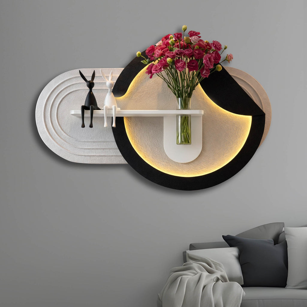 Premium LED Wall Décor with Floral Stand