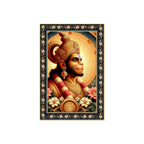 Rama Doota Hanuman Floral Border Vertical Wall Painting