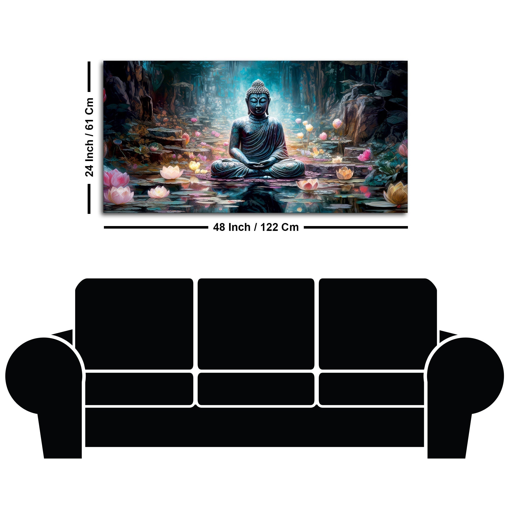 standard size of wall painting