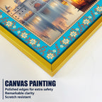 Sri Harmandir Sahib Gurdwara Floral Border Canvas Wall Painting