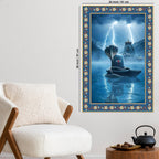 Symbol of Shiva‚Äôs Energy Floral Border Vertical Wall Painting