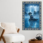 Symbol of Shiva‚Äôs Energy Floral Border Vertical Wall Painting