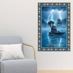 Symbol of Shiva‚Äôs Energy Floral Border Vertical Wall Painting