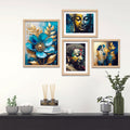 The Joyful Buddha Spiritual Wall Frame Set of Four