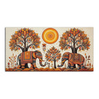 Traditional Elephant Art Canvas Wooden Wall Painting