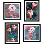 Tulips Flower Decorative Wall Frames Set of Four