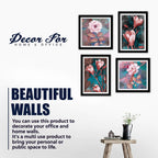 Tulips Flower Decorative Wall Frames Set of Four